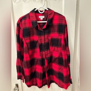 Ava & Viv Red and Black Checkered Top